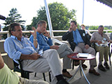 Eine der besten fachlichen Diskussionen auf der Galathea Terrasse, 2005, USA. Luiz S. Toledo – Brasilien, Daniel Baker – USA, Ithamar Stocchero – Brasilien, Daniel Marchac – Frankreich, Bruce Connell – USA